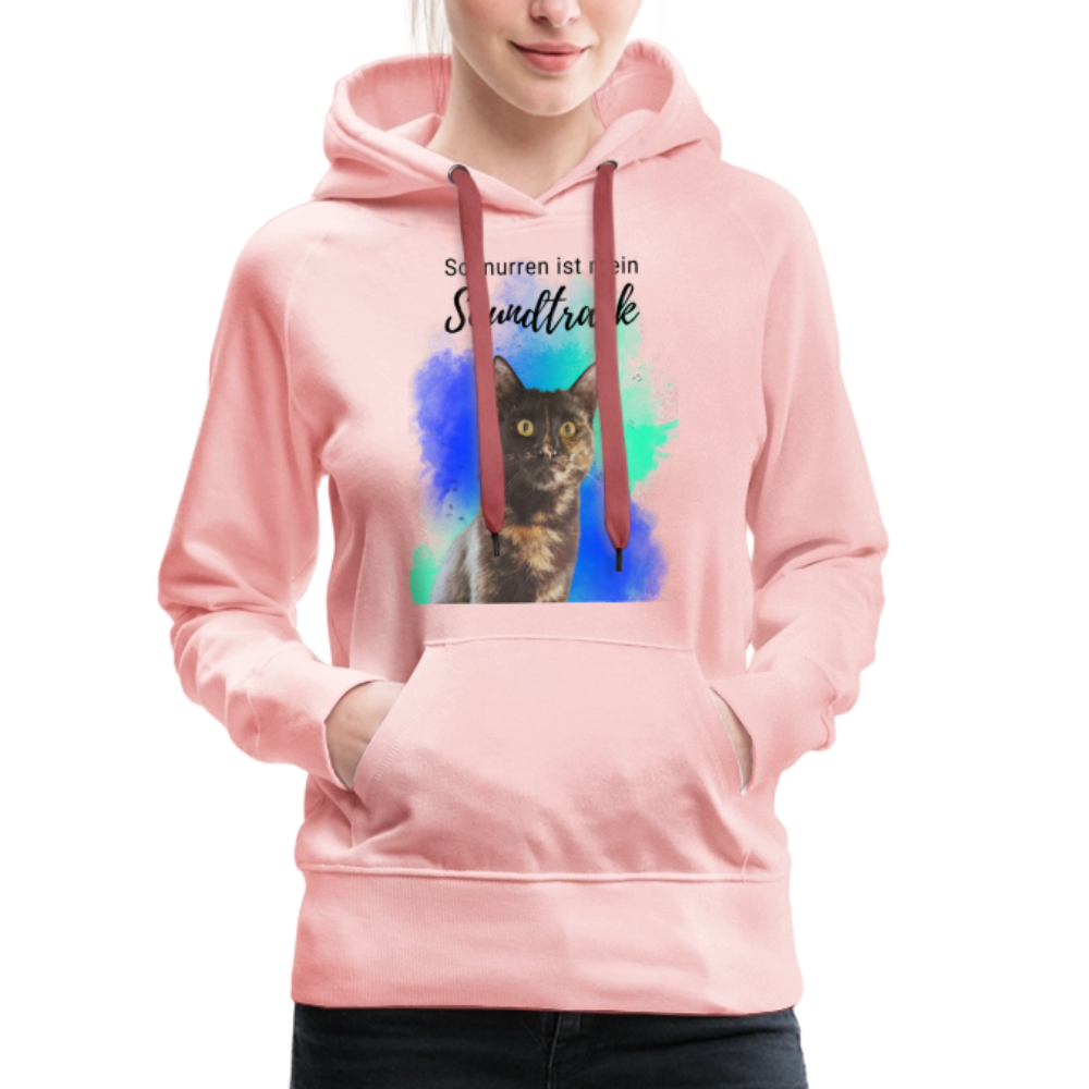 LiNBW.  Frauen Hoodie Schnurren ist mein Soundtrack - Kristallrosa