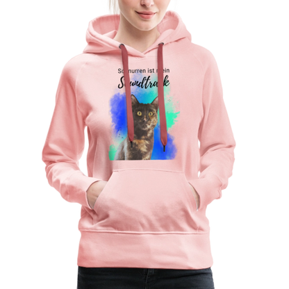 LiNBW.  Frauen Hoodie Schnurren ist mein Soundtrack - Kristallrosa