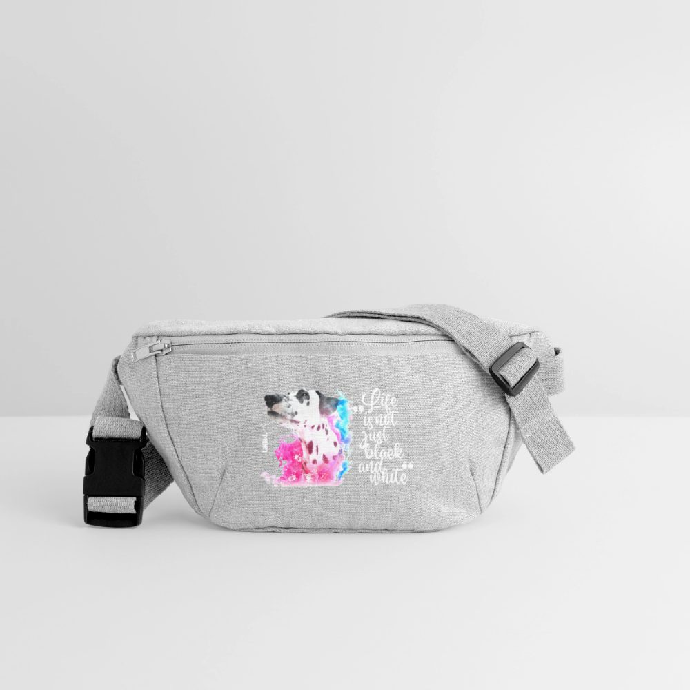 LiNBW. Recycelte Gürteltasche Dalmatiner Life is not just black and white - Grau meliert
