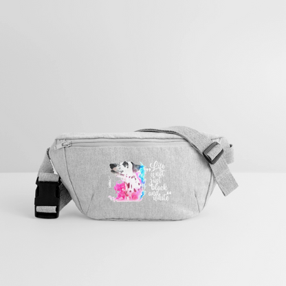 LiNBW. Recycelte Gürteltasche Dalmatiner Life is not just black and white - Grau meliert