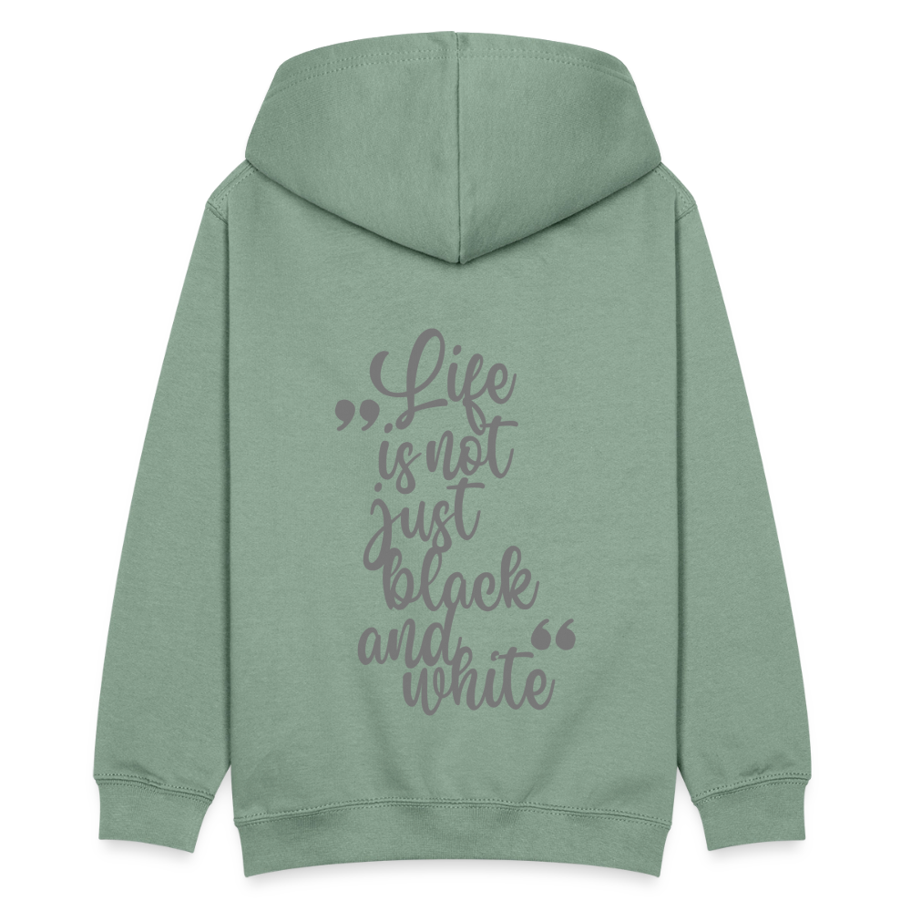 LiNBW. Kinder Hoodie Life is not just black and white - Graugrün