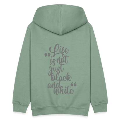 LiNBW. Kinder Hoodie Life is not just black and white - Graugrün