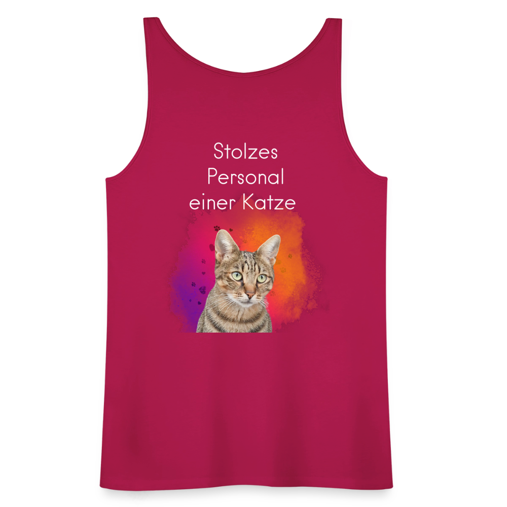 LiNBW. Frauen Tank-Top Stolzes Personal einer Katze - dunkles Pink