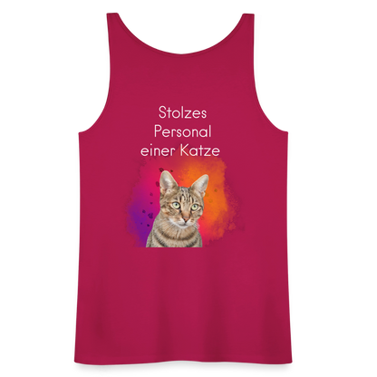 LiNBW. Frauen Tank-Top Stolzes Personal einer Katze - dunkles Pink