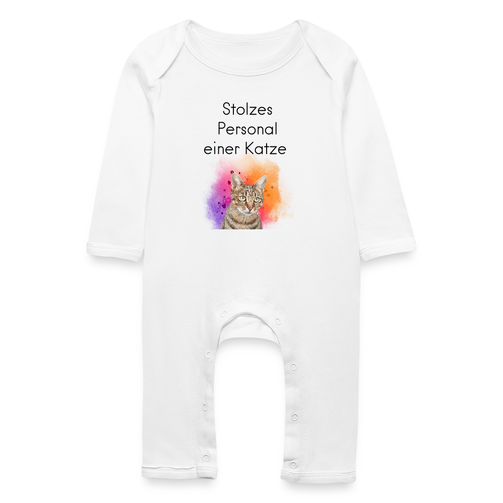 LiNBW. Baby Strampler Stolzes Personal einer Katze - Weiß