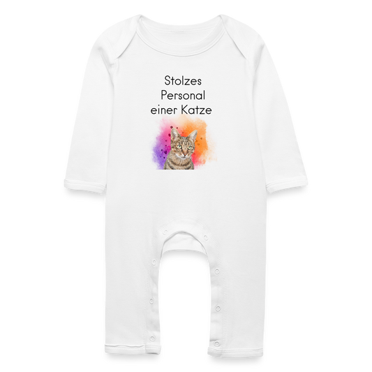 LiNBW. Baby Strampler Stolzes Personal einer Katze - Weiß