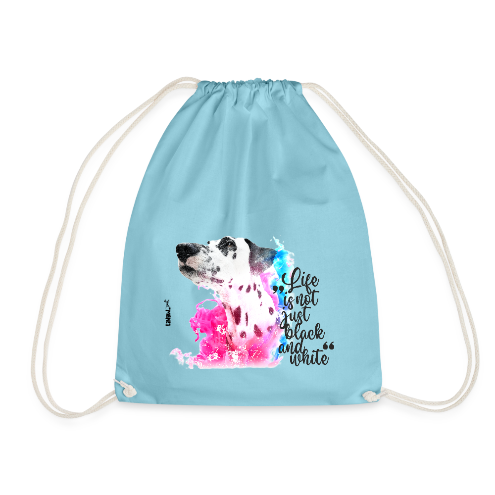 LiNBW. Turnbeutel Dalmatiner Life is not just black and white - Aqua