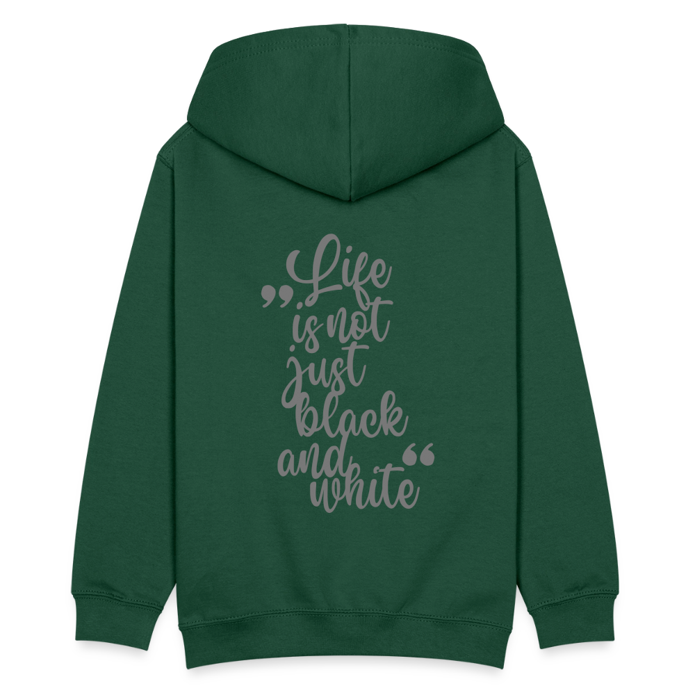 LiNBW. Teenager Hoodie Life is not just black and white - Flaschengrün