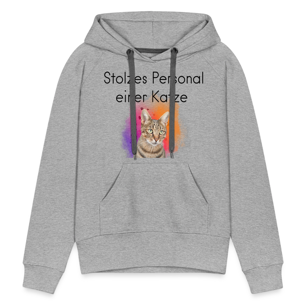 LiNBW.  Frauen Hoodie Stolzes Personal einer Katze - Grau meliert