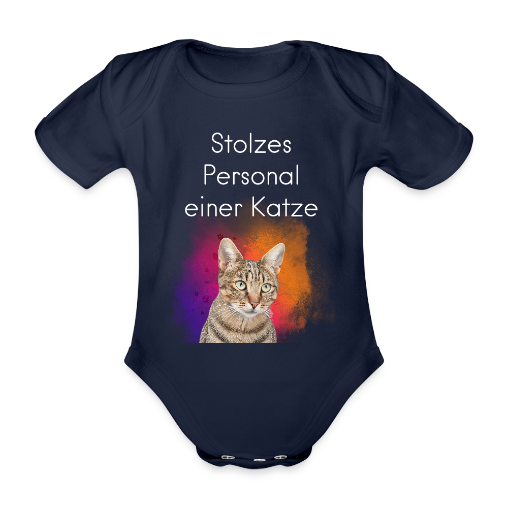 LiNBW. Body Kurzarm Stolzes Personal einer Katze - Dunkelnavy