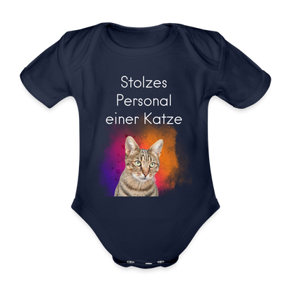 LiNBW. Body Kurzarm Stolzes Personal einer Katze - Dunkelnavy