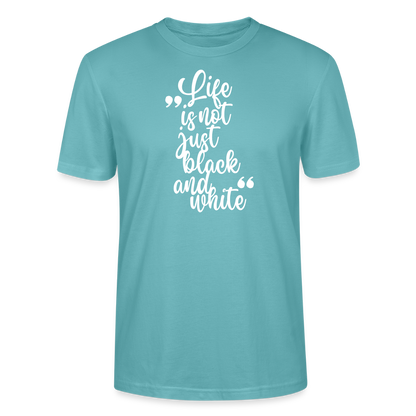 LiNBW. Männer T-Shirt Life is not just black and white - Pastelltürkis