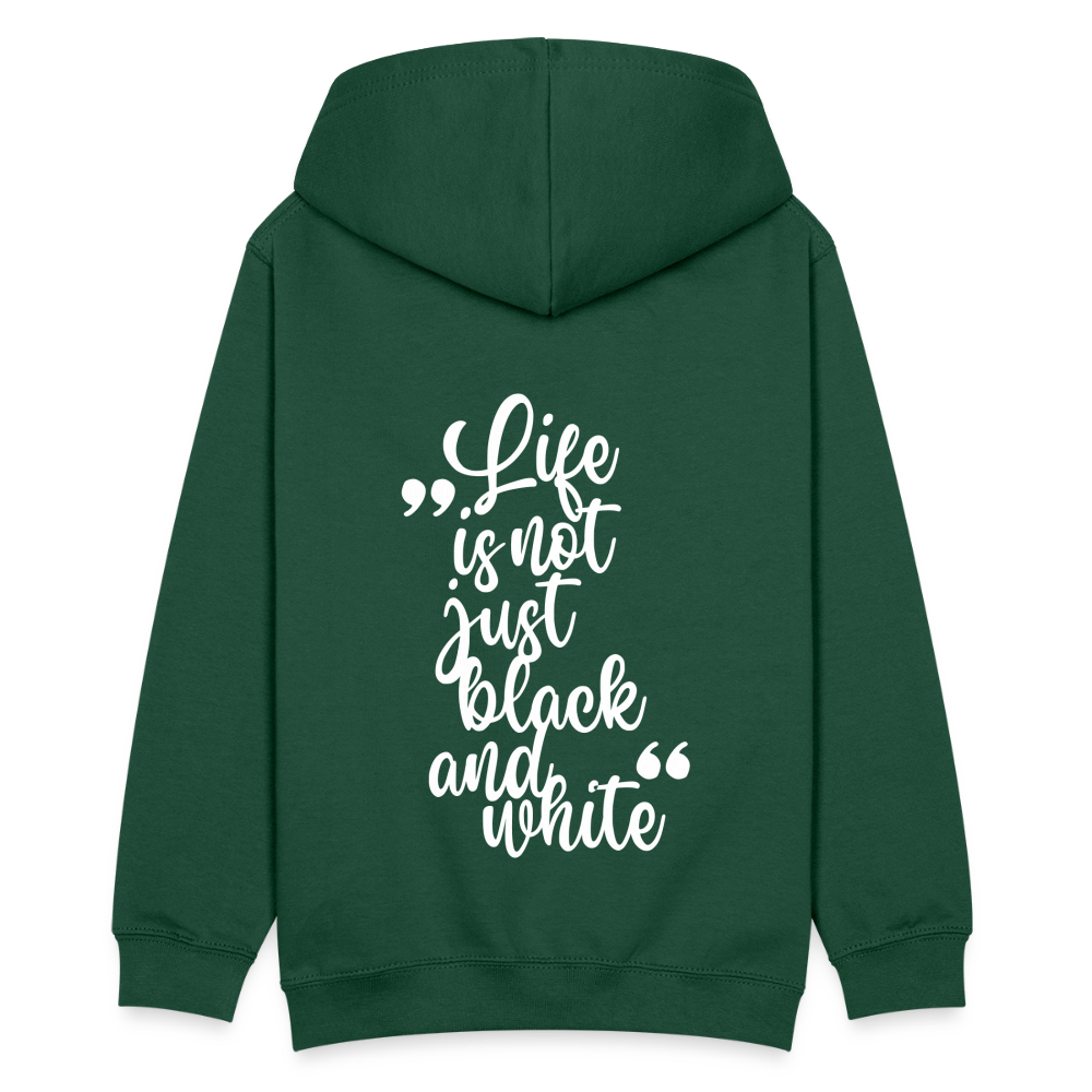LiNBW. Kinder Hoodie Life is not just black and white - Flaschengrün