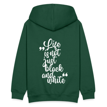 LiNBW. Kinder Hoodie Life is not just black and white - Flaschengrün