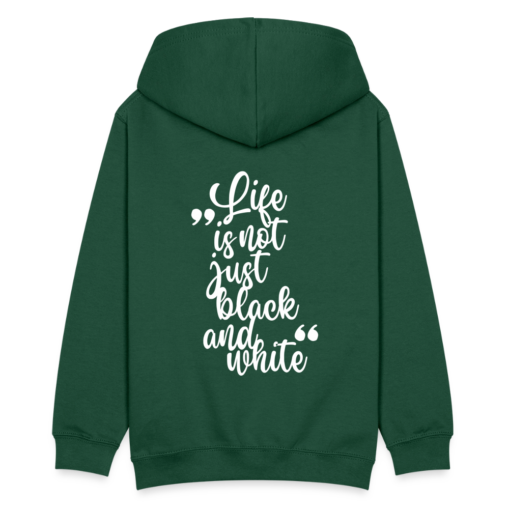 LiNBW. Teenager Hoodie Life is not just black and white - Flaschengrün