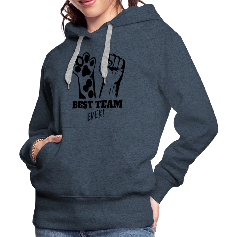 LiNBW.  Frauen Hoodie Best Team Ever - Jeansblau