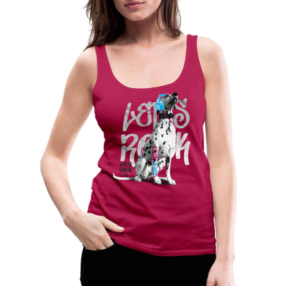 LiNBW. Frauen Tank-Top Dalmatiner Let's Rock - dunkles Pink