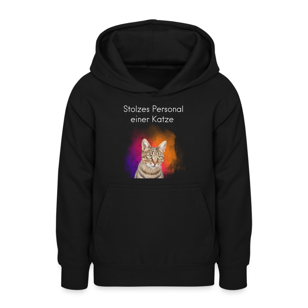 LiNBW. Teenager Hoodie Stolzes Personal einer Katze - Schwarz