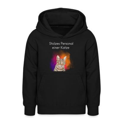 LiNBW. Teenager Hoodie Stolzes Personal einer Katze - Schwarz