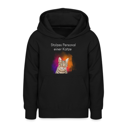 LiNBW. Teenager Hoodie Stolzes Personal einer Katze - Schwarz