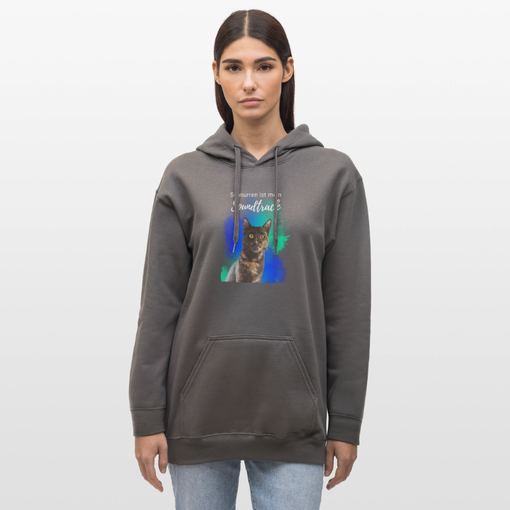 LiNBW. Männer & Frauen Hoodie Schnurren ist mein Soundtrack - Dunkelgrau