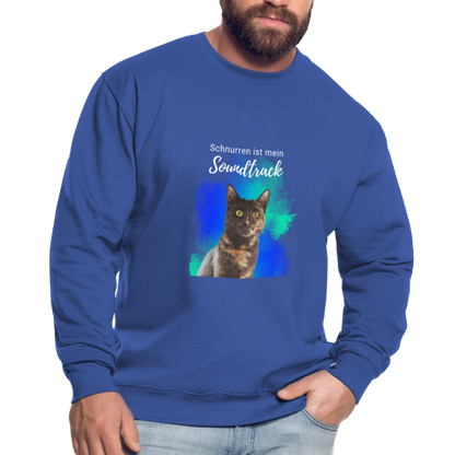 LiNBW. Männer Pullover Schnurren ist mein Soundtrack - Royalblau
