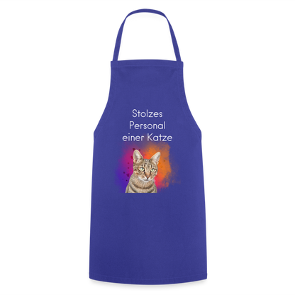 Kochschürze „Stolzes Personal einer Katze“ – Für wahre Katzenbedienstete - Royalblau