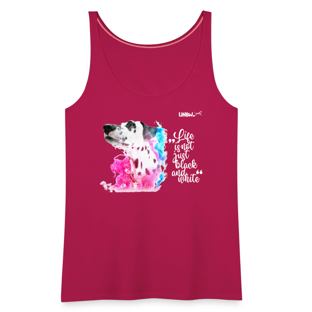 LiNBW. Frauen Tank-Top Dalmatiner Life is not just black and white - dunkles Pink