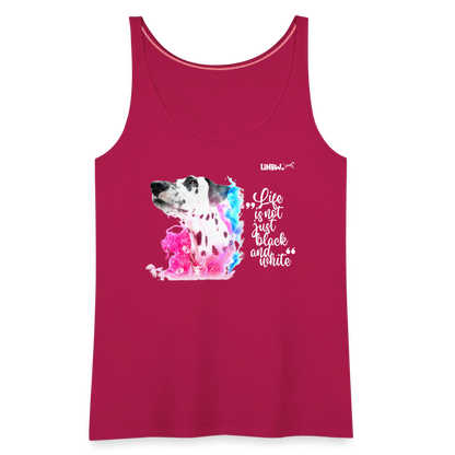 LiNBW. Frauen Tank-Top Dalmatiner Life is not just black and white - dunkles Pink