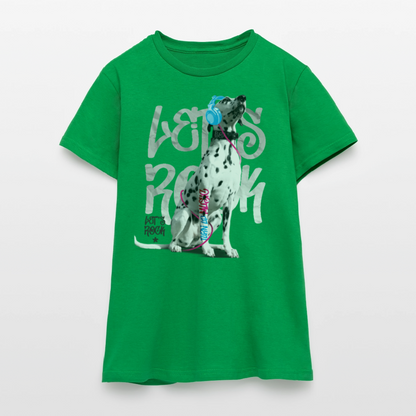 LiNBW. Frauen T-Shirt Dalmatiner Let's Rock - Kelly Green