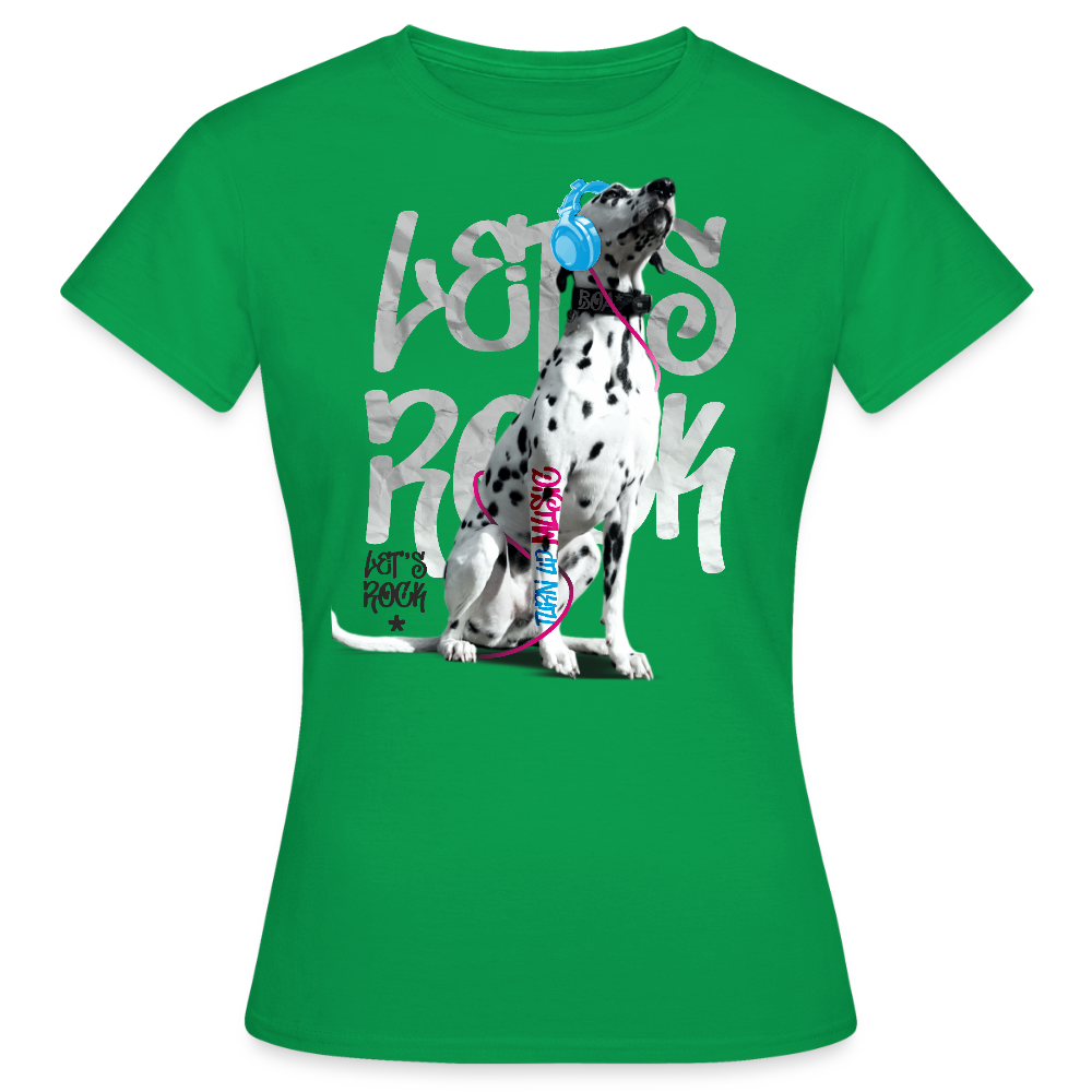 LiNBW. Frauen T-Shirt Dalmatiner Let's Rock - Kelly Green