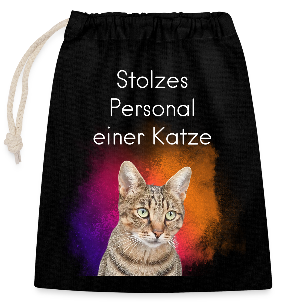 LiNBW. Baumwollbeutel Stolzes Personal einer Katze - Schwarz