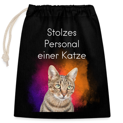 LiNBW. Baumwollbeutel Stolzes Personal einer Katze - Schwarz
