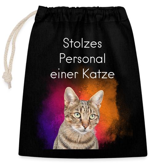 LiNBW. Baumwollbeutel Stolzes Personal einer Katze - Schwarz