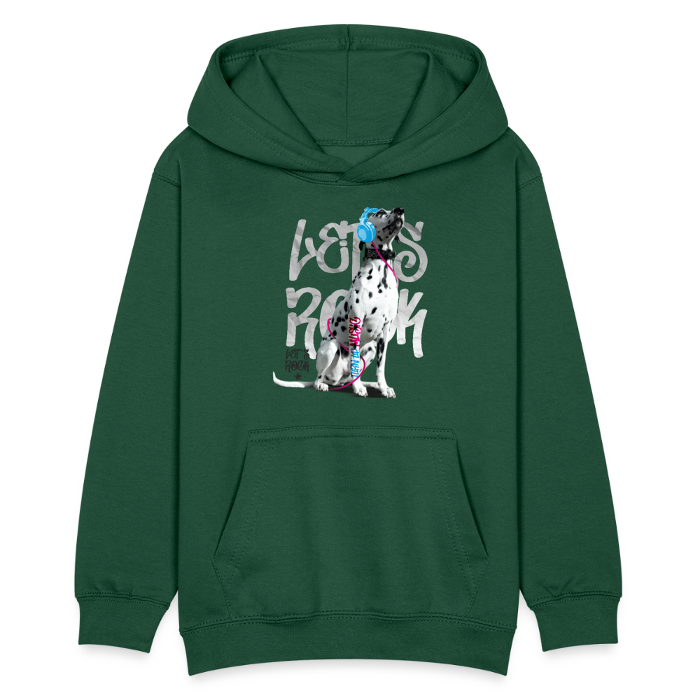 LiNBW. Teenager Hoodie Dalmatiner Let's Rock - Flaschengrün