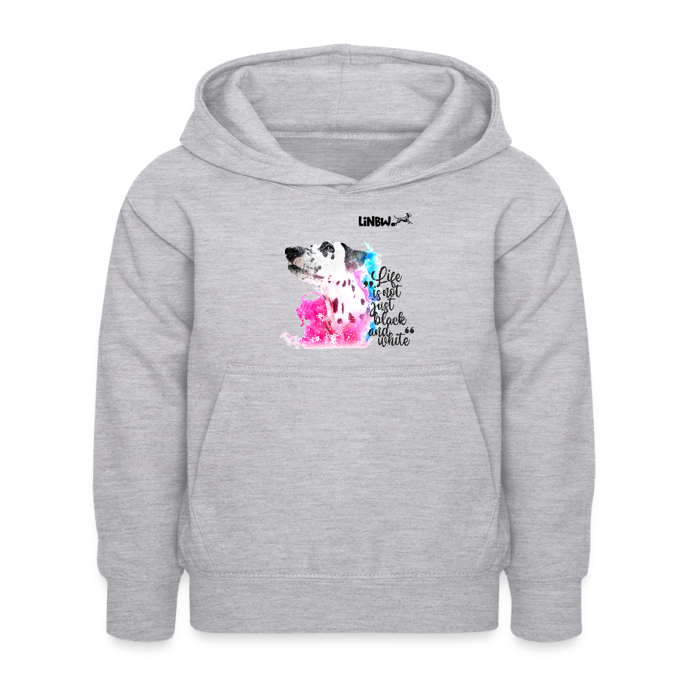 LiNBW. Kinder Hoodie Dalmatiner Life is not just black and white - Hellgrau meliert