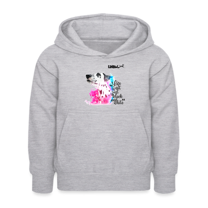 LiNBW. Kinder Hoodie Dalmatiner Life is not just black and white - Hellgrau meliert