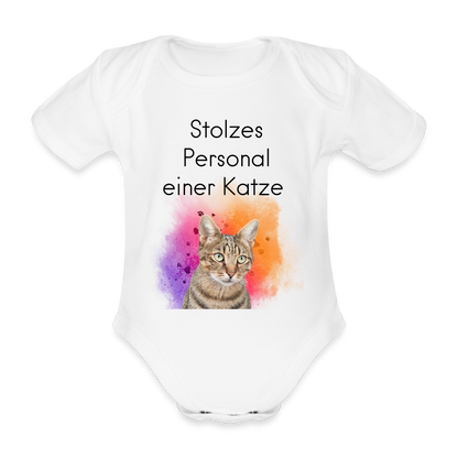 LiNBW. Body Kurzarm Stolzes Personal einer Katze - Weiß