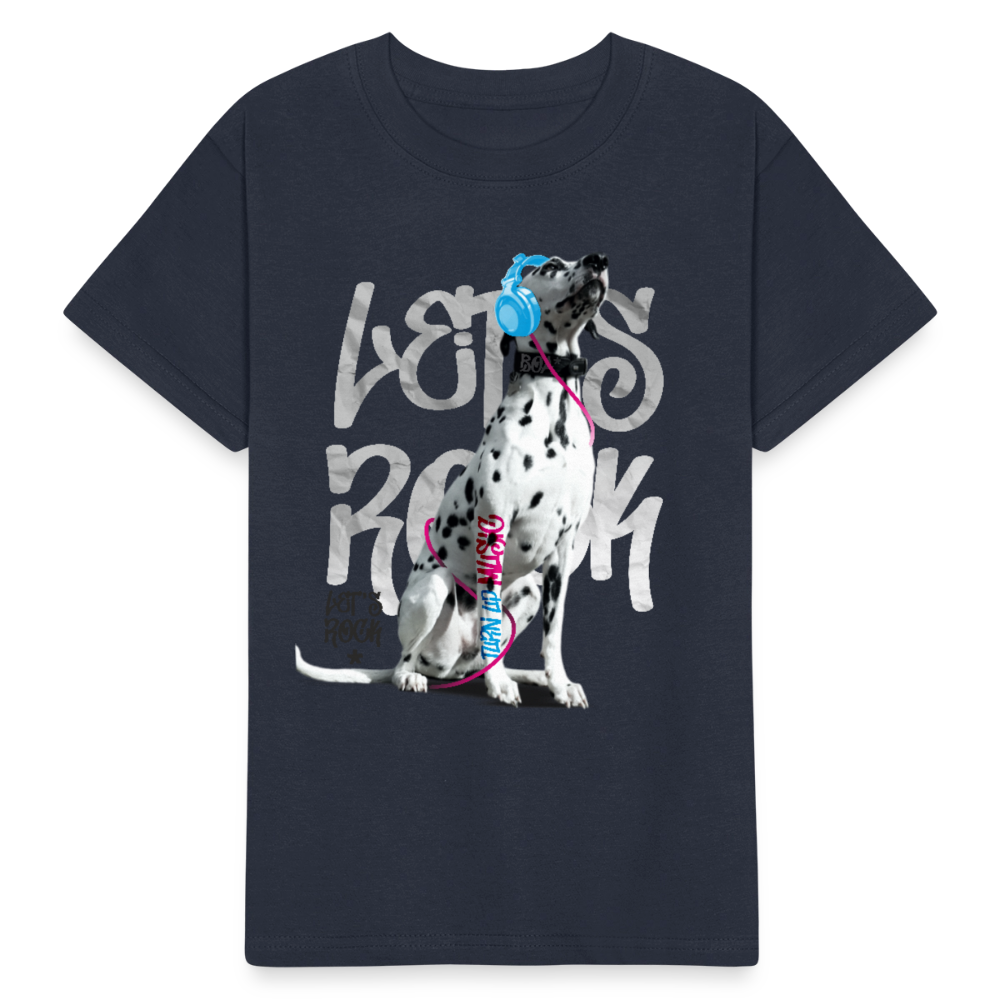 Kinder-T-Shirt – Let's Rock mit Dalmatiner | Musikfans aufgepasst! - Navy