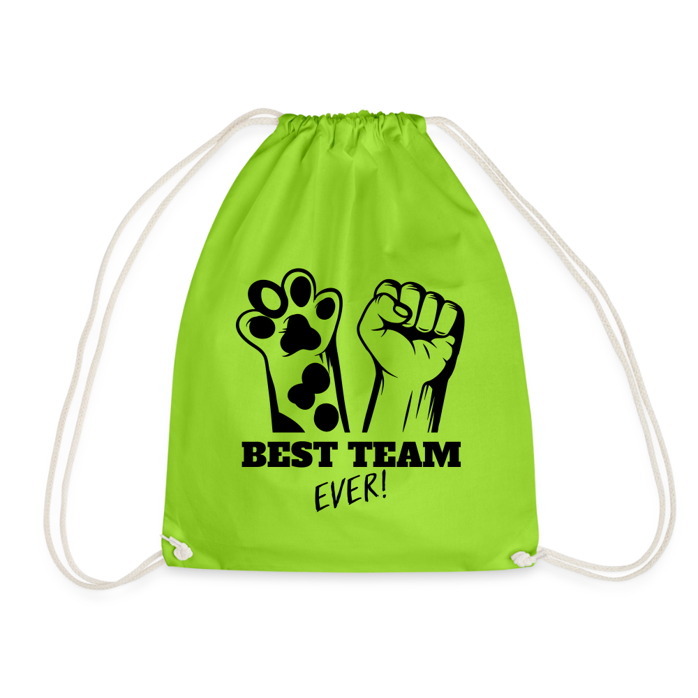 LiNBW. Turnbeutel Best Team Ever - Neongrün