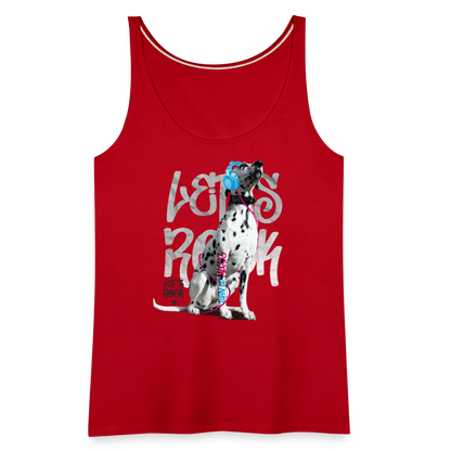 LiNBW. Frauen Tank-Top Dalmatiner Let's Rock - Rot