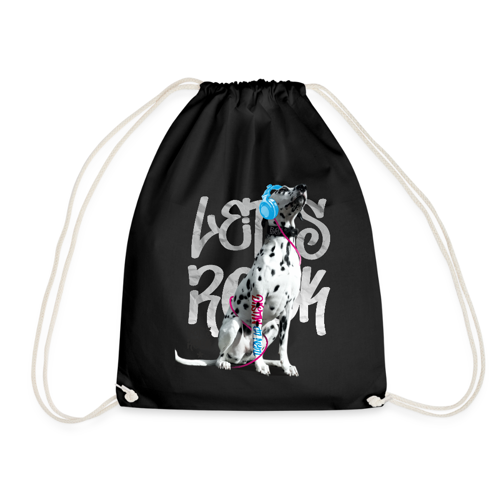 LiNBW. Turnbeutel Dalmatiner Let´s Rock - Schwarz