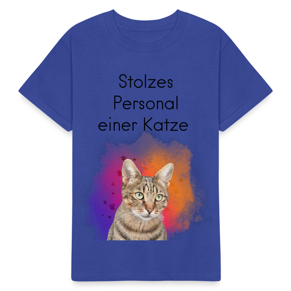 Kinder-T-Shirt – Stolzes Personal einer Katze | Für Mini-Katzenfans - Royalblau