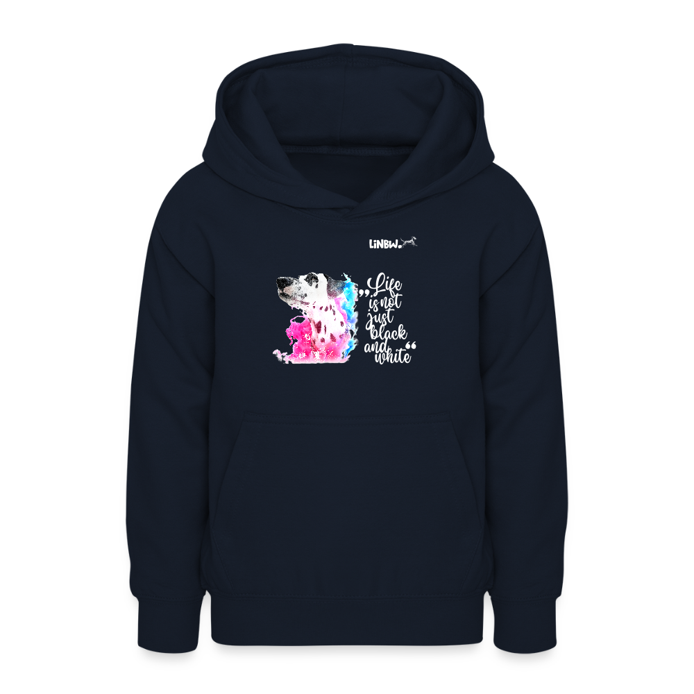 LiNBW. Teenager Hoodie Dalmatiner Life is not just black and white - Navy