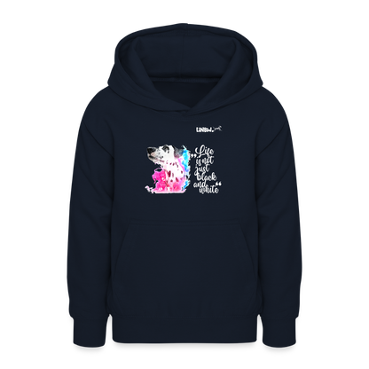 LiNBW. Teenager Hoodie Dalmatiner Life is not just black and white - Navy