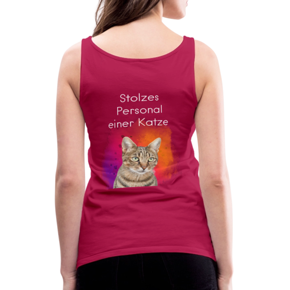 LiNBW. Frauen Tank-Top Stolzes Personal einer Katze - dunkles Pink