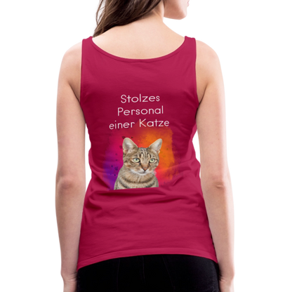 LiNBW. Frauen Tank-Top Stolzes Personal einer Katze - dunkles Pink