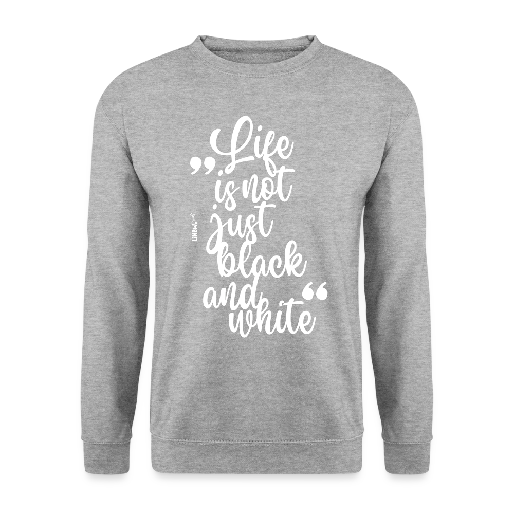 LiNBW. Männer Pullover Life is not just black and white - Weißgrau meliert