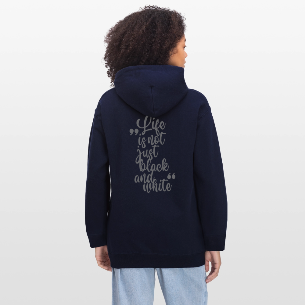 LiNBW. Männer & Frauen Hoodie Life is not just black and white - Navy