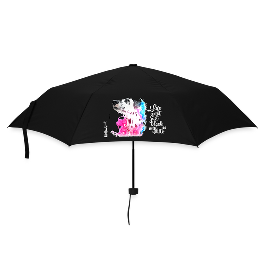 Regenschirm „Life is not just black and white“ mit Dalmatiner-Motiv – Für farbenfrohe Tierfreunde - Schwarz